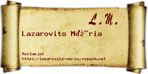 Lazarovits Mária névjegykártya